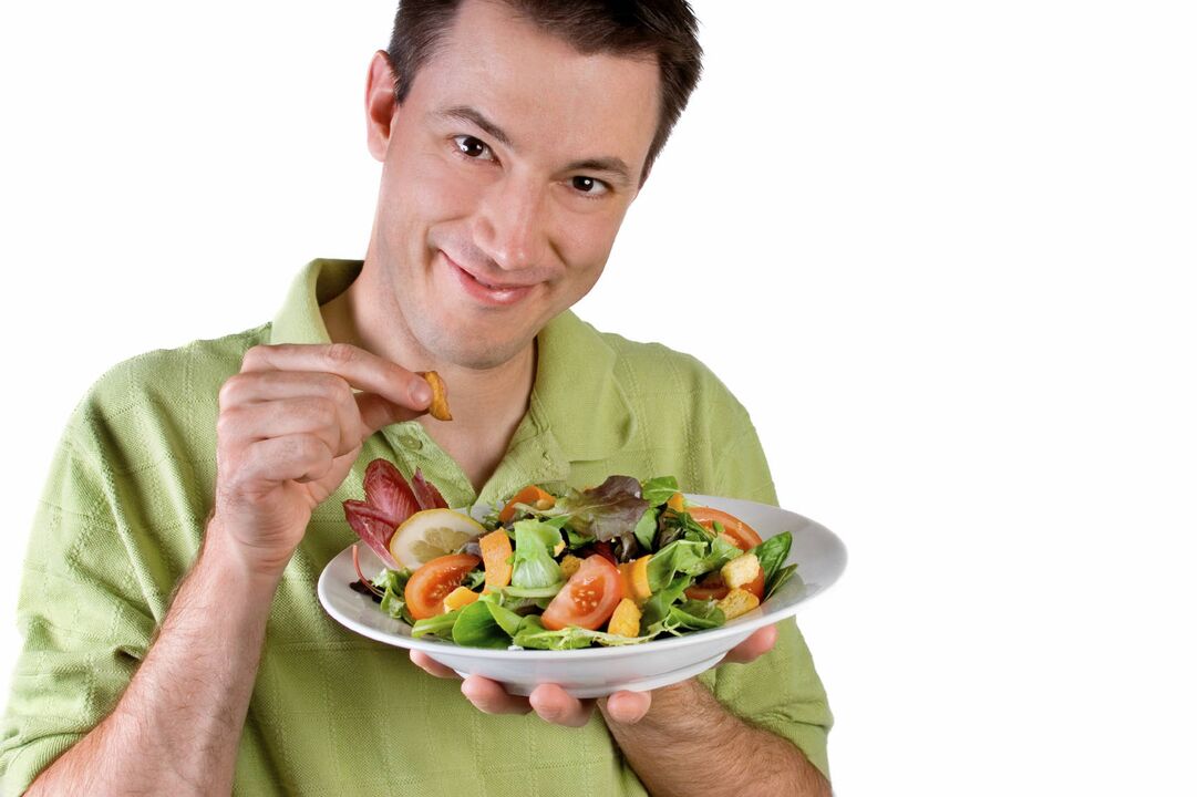 The effectiveness of men eating vegetable salad